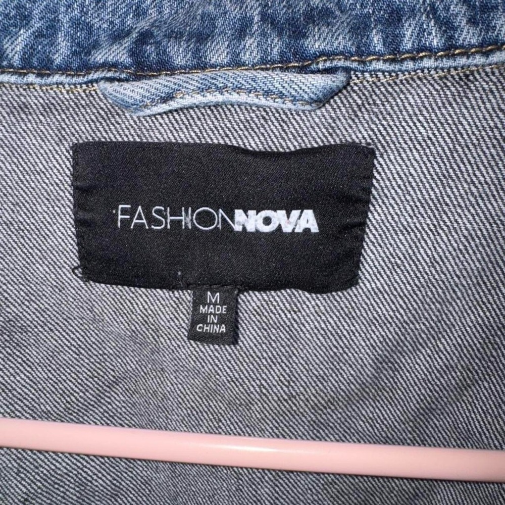 Fashion Nova Contrast Denim Jacket - Picture 3 of 6
